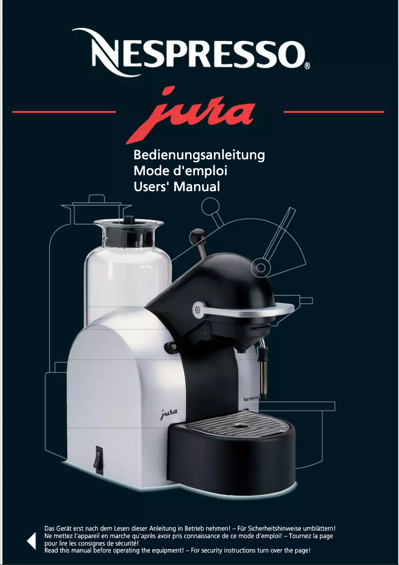 Page 1 de la notice Manuel utilisateur Jura Nespresso N3