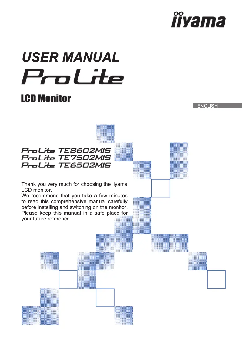 Page 1 de la notice Manuel utilisateur Iiyama ProLite TE7502MIS