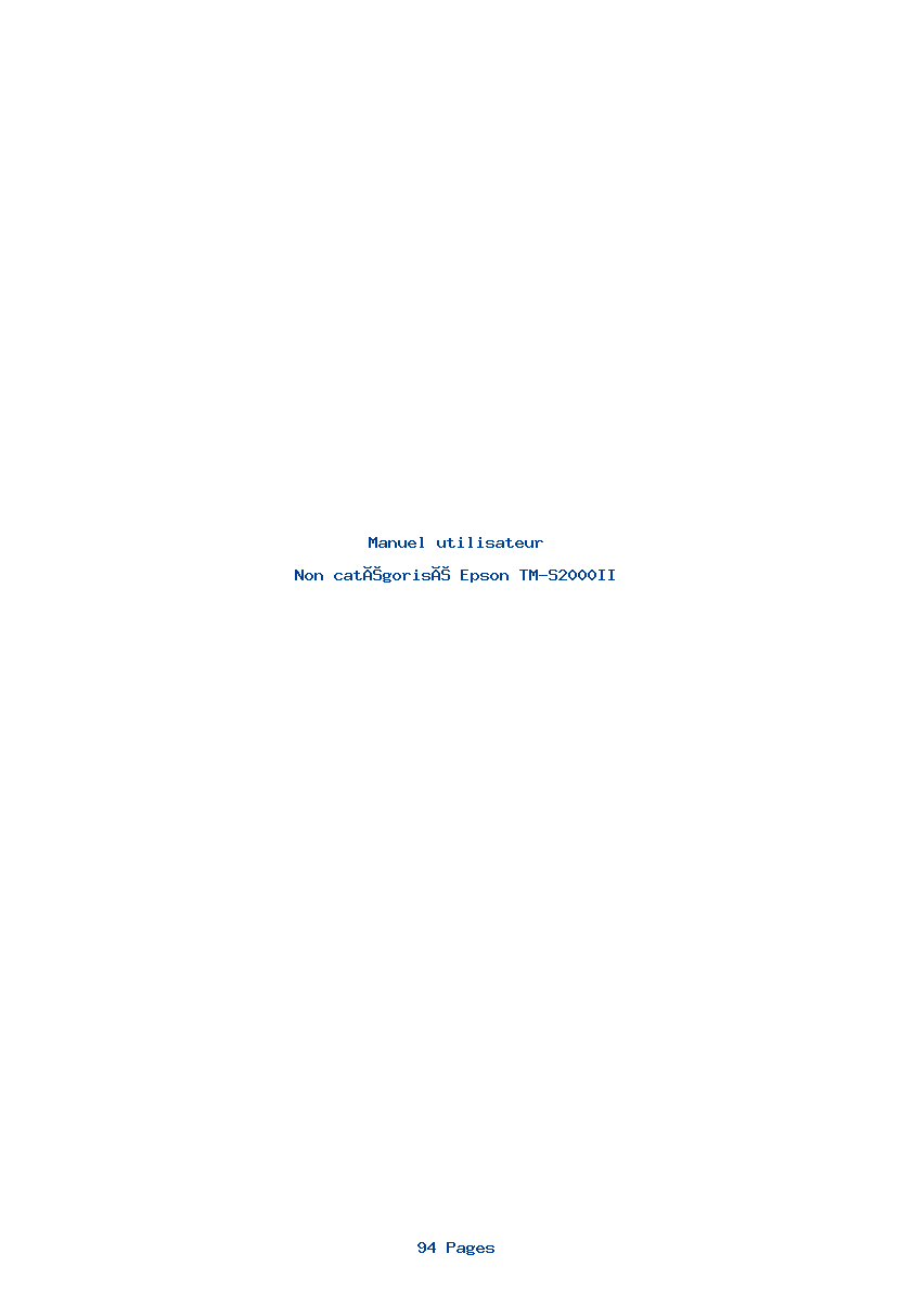 Image de la première page du manuel de l'appareil TM-S2000II
