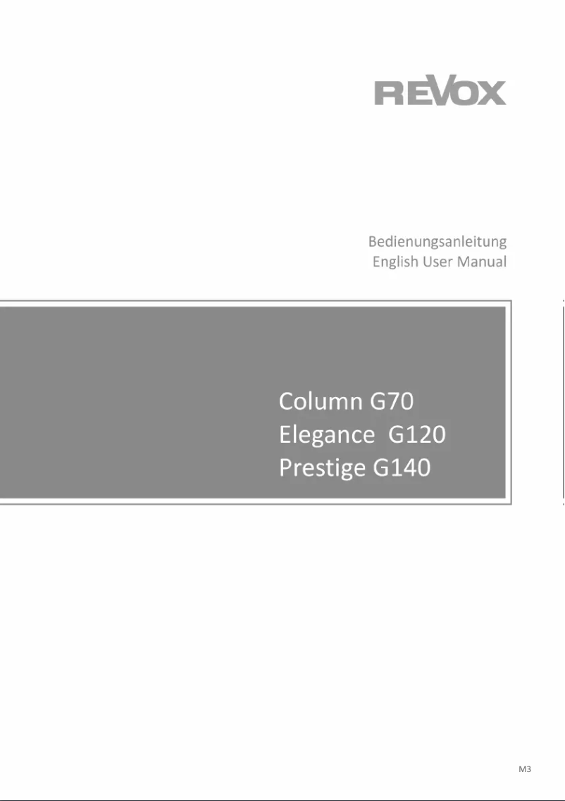 Page 1 de la notice Manuel utilisateur Revox Column G70