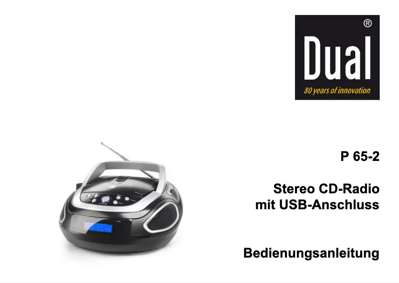 Page 1 de la notice Manuel utilisateur Dual P 65-2