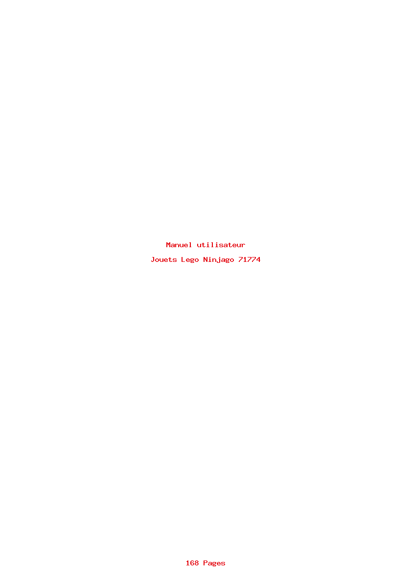 Page 1 de la notice Manuel utilisateur Lego Ninjago 71774