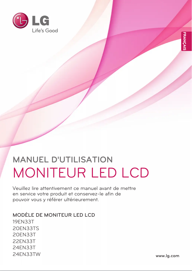 Page 1 de la notice Manuel utilisateur LG 24EN33T