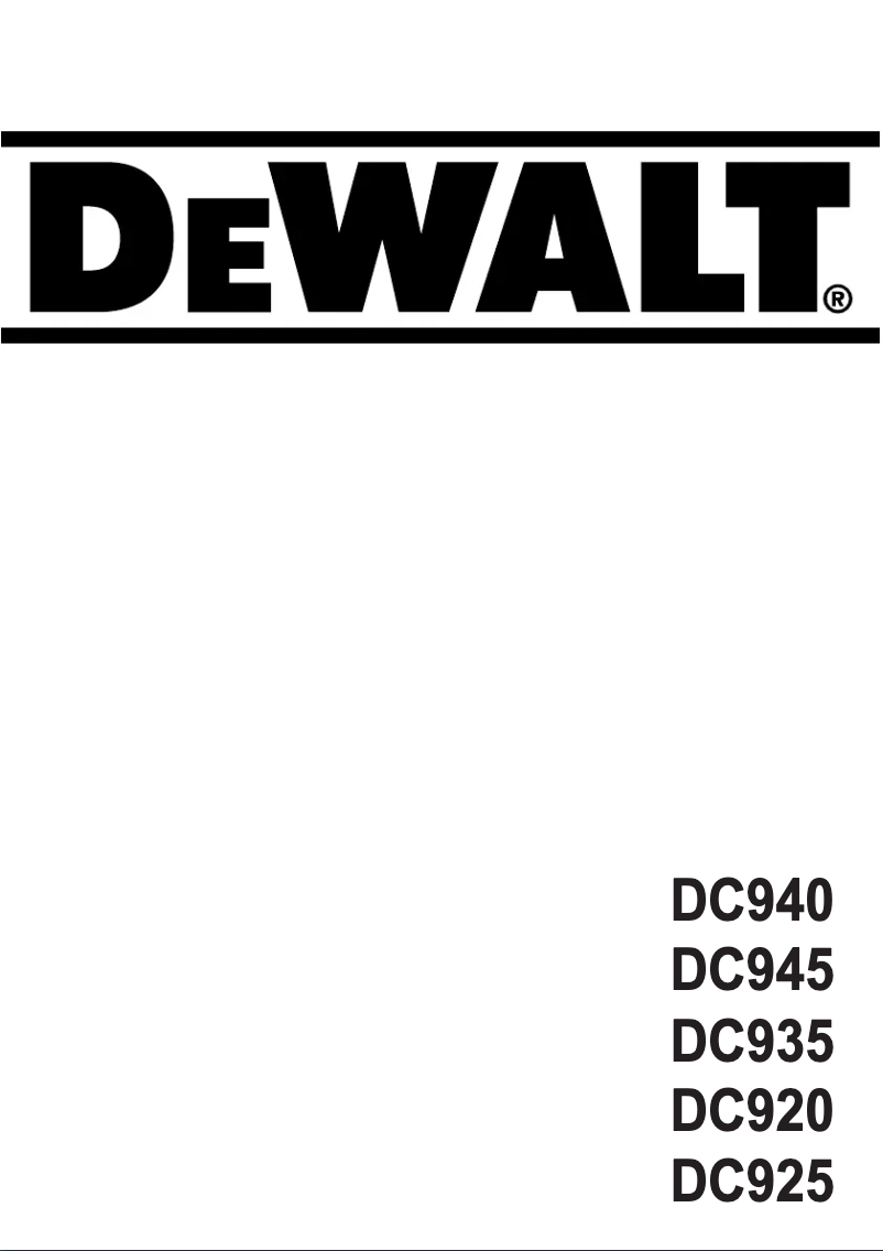 Página 1 del manual Manual de usuario DeWalt DC920