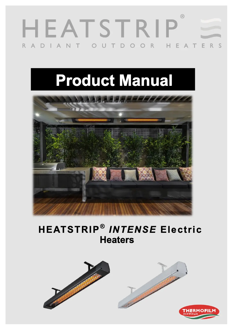 Page 1 of the manual User Manual Heatstrip Intense THY2200