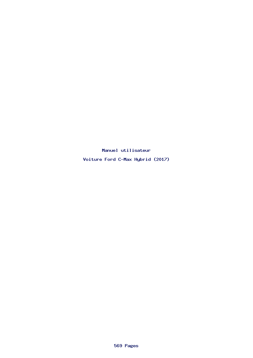 Page 1 de la notice Manuel utilisateur Ford C-Max Hybrid (2017)