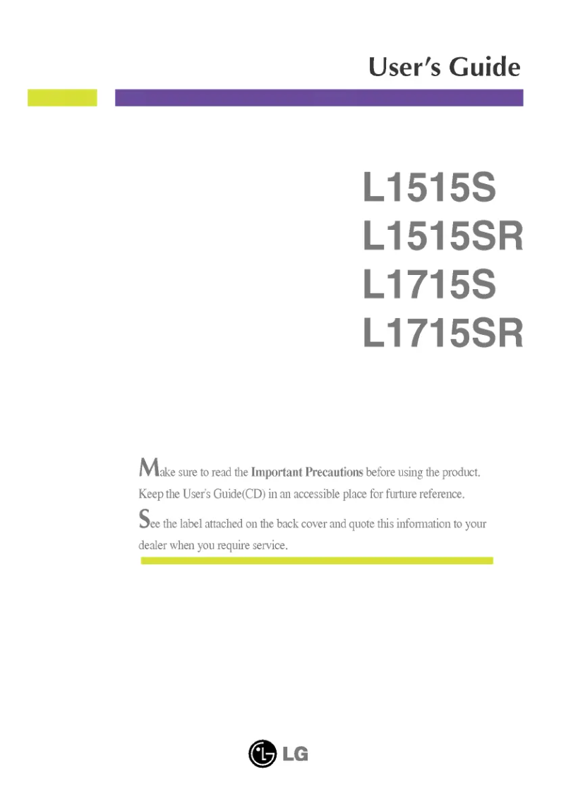 Page 1 of the manual User Manual LG L1715SL