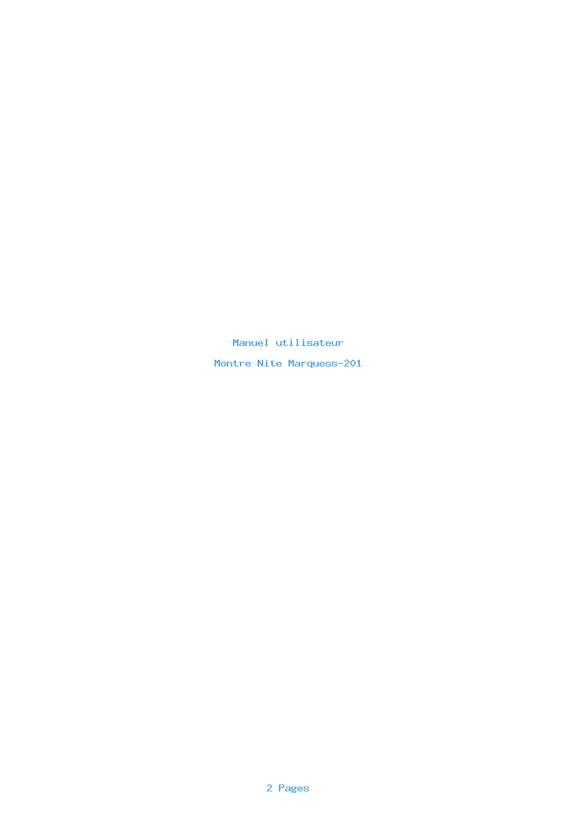 Page 1 de la notice Manuel utilisateur Nite Marquess-201