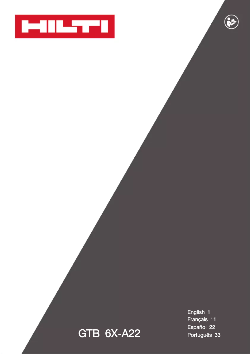 Page 1 de la notice Manuel utilisateur Hilti GTB 6X-A22