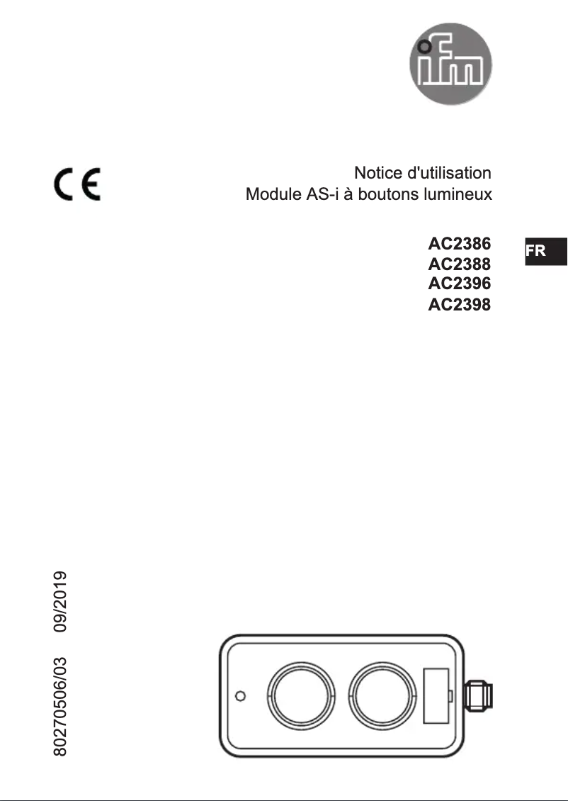 Page 1 de la notice Manuel utilisateur IFM AC2396