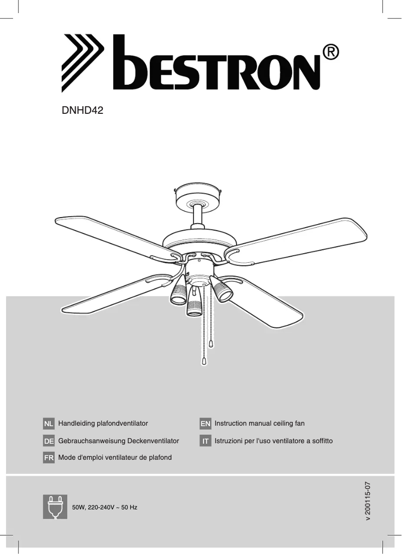 Page 1 de la notice Manuel utilisateur Bestron DNHD42