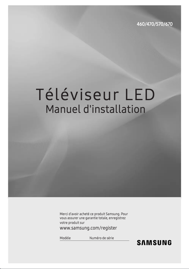 Page 1 de la notice Guide d'installation Samsung HG32EE460FA