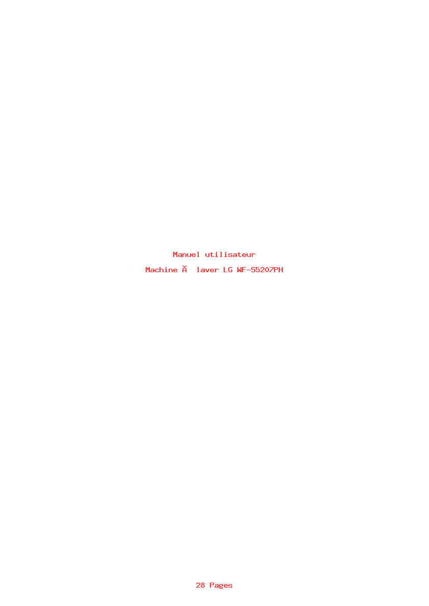 Page 1 de la notice Manuel utilisateur LG WF-S5207PH