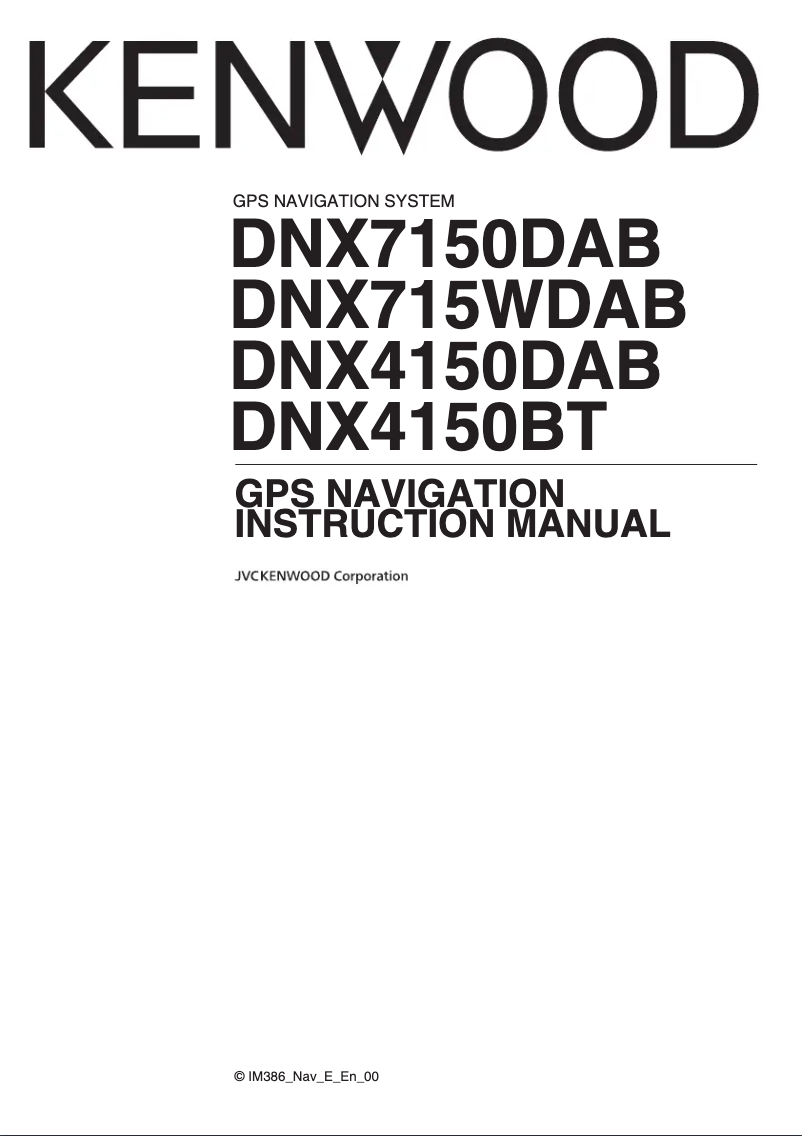 Page 1 of the manual User Manual Kenwood DNX7150DAB