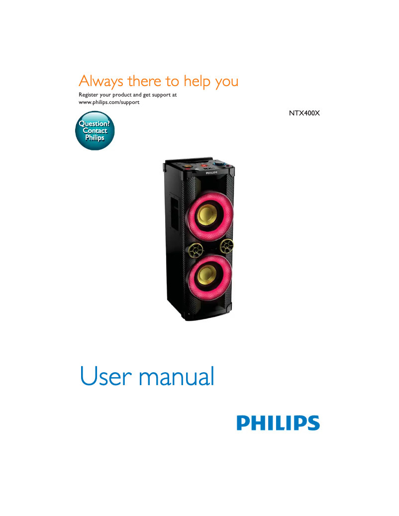 Page 1 of the manual User Manual Philips NTX400X