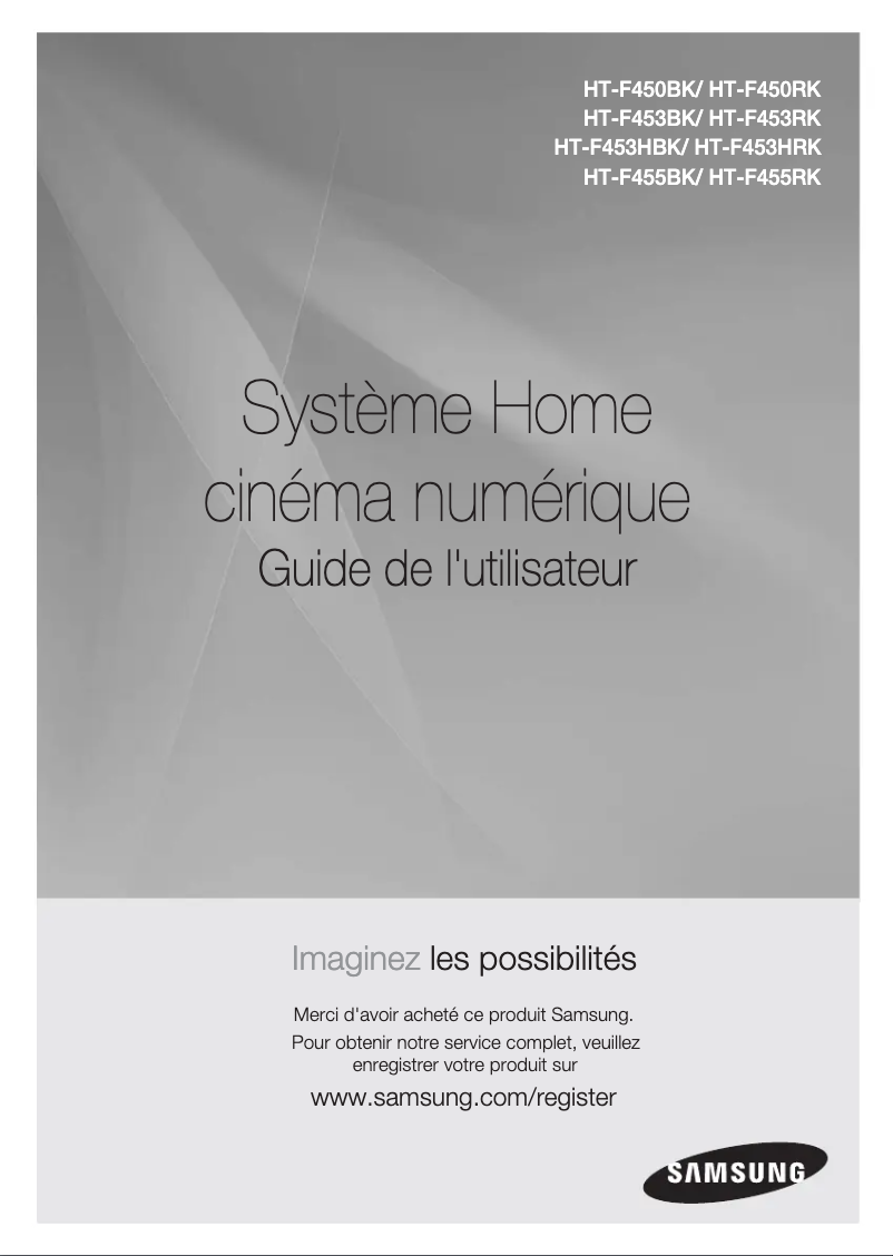 Page 1 de la notice Manuel utilisateur Samsung HT-F453HBK