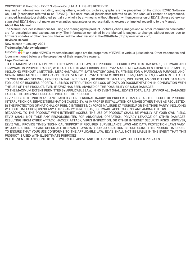 Página 1 del manual Manual de usuario EZVIZ DP2C