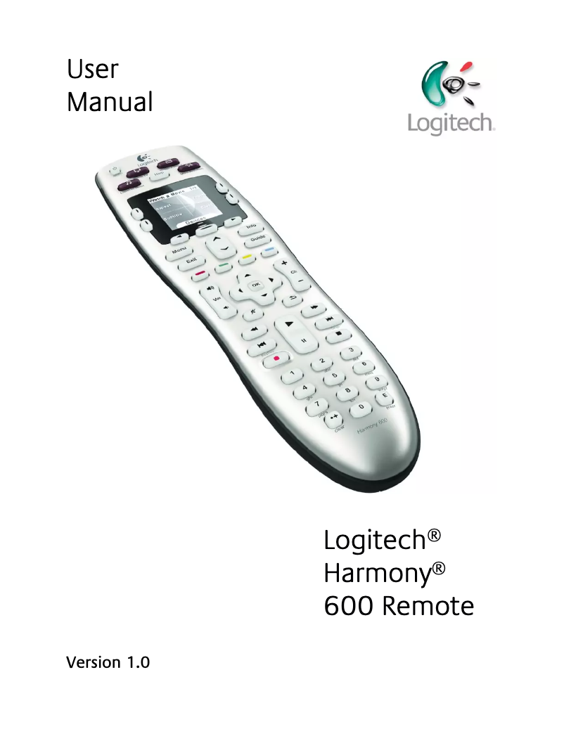 Page 1 de la notice Manuel utilisateur Logitech Harmony 600