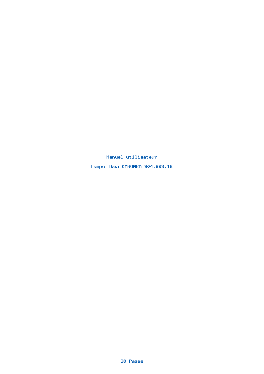 Page 1 de la notice Manuel utilisateur Ikea KABOMBA 904.898.16