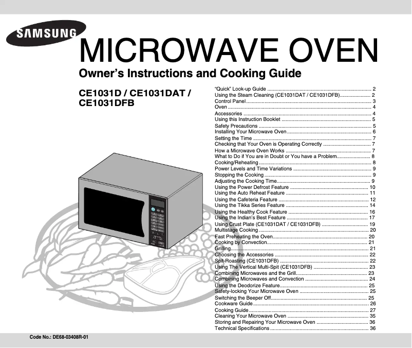 Página 1 del manual Manual de usuario Samsung CE1031DFB