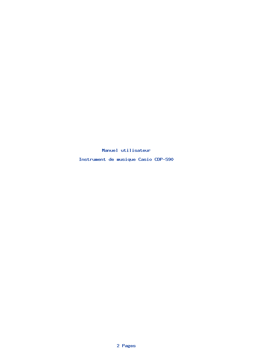 Page 1 de la notice Manuel utilisateur Casio CDP-S90