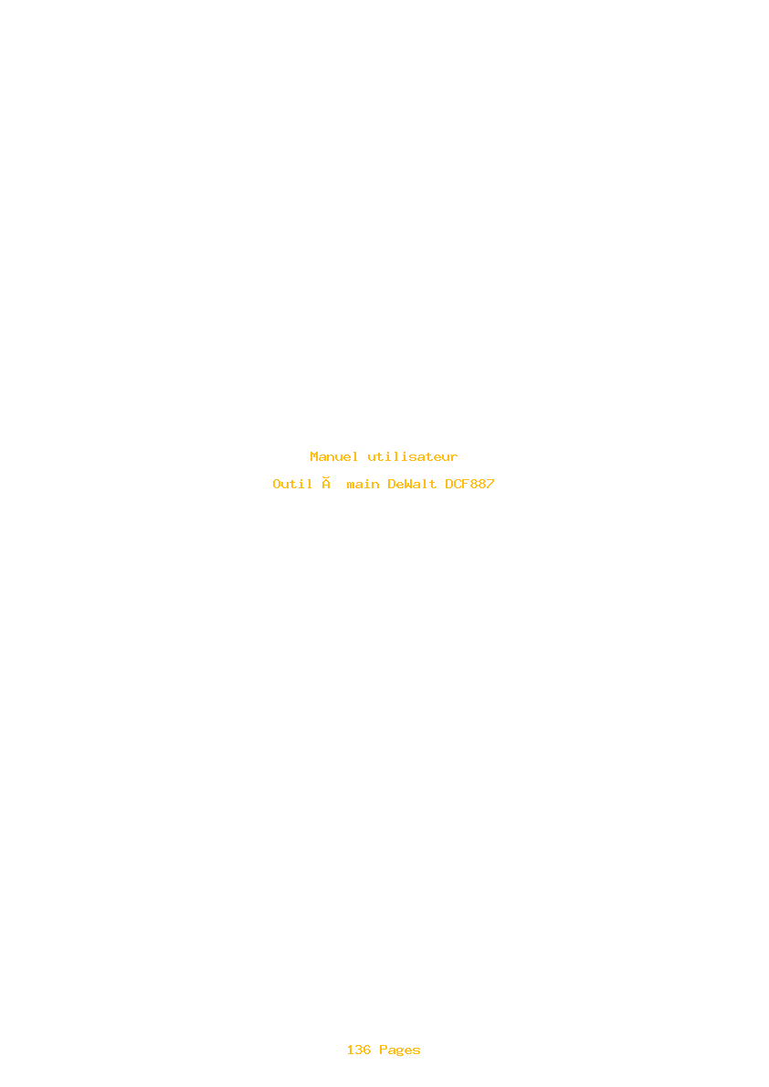 Page 1 de la notice Manuel utilisateur DeWalt DCF887