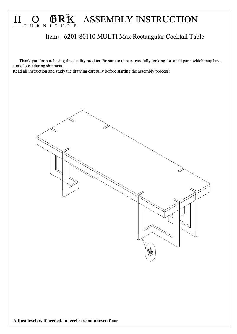 Page 1 de la notice Manuel utilisateur Hooker 6201-80110 MULTI