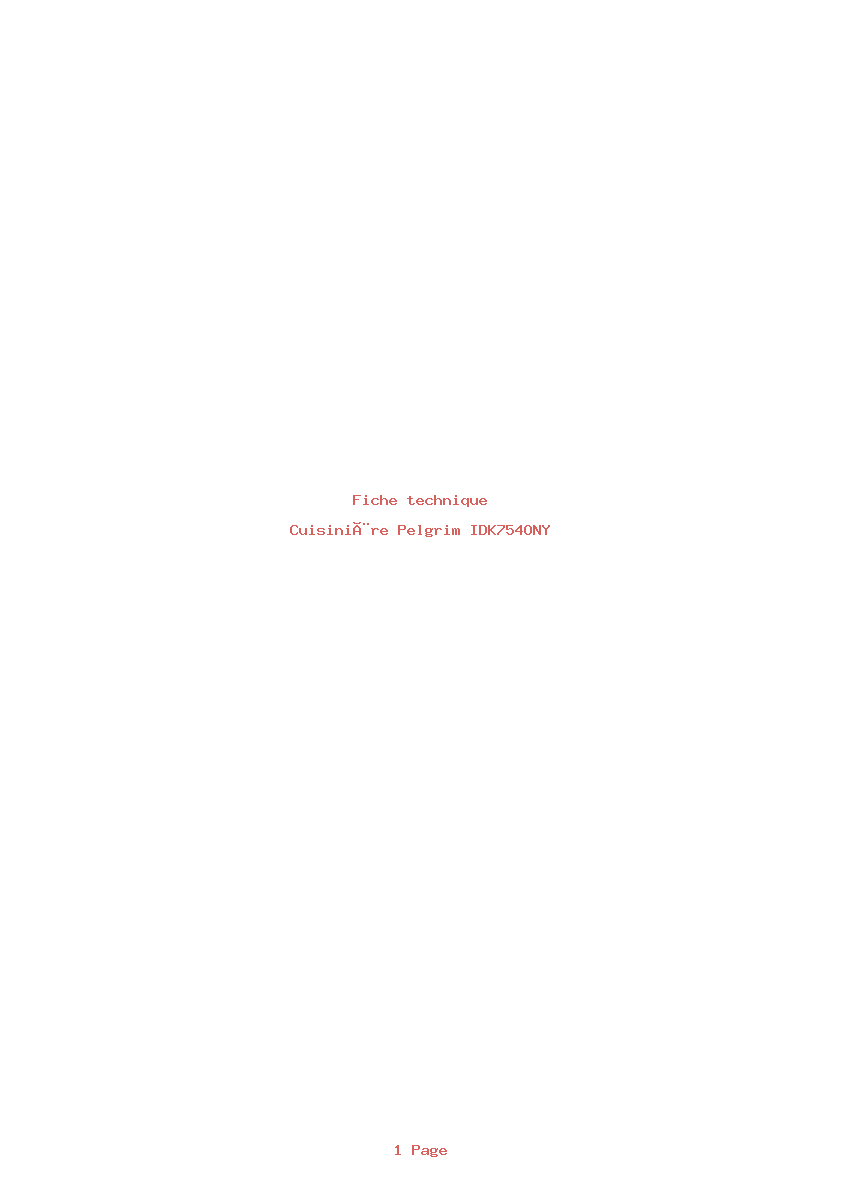 Image de la première page du manuel de l'appareil IDK754ONY