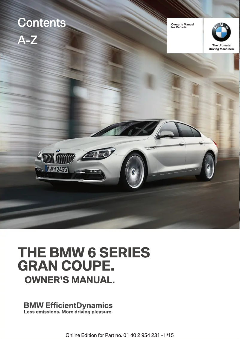 Página 1 del manual Manual de usuario BMW 640i xDrive Gran Coupe (2016)