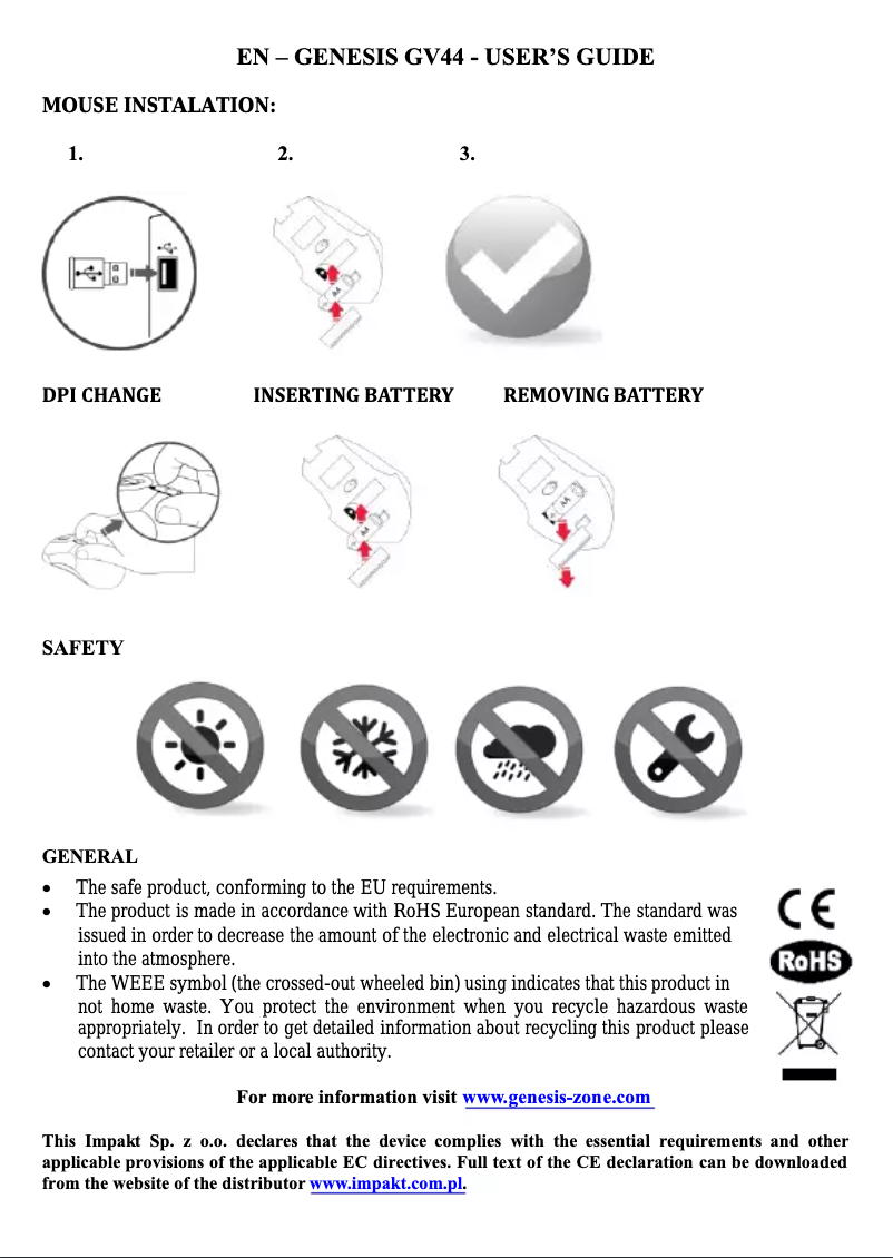 Page 1 de la notice Manuel utilisateur Natec GV44