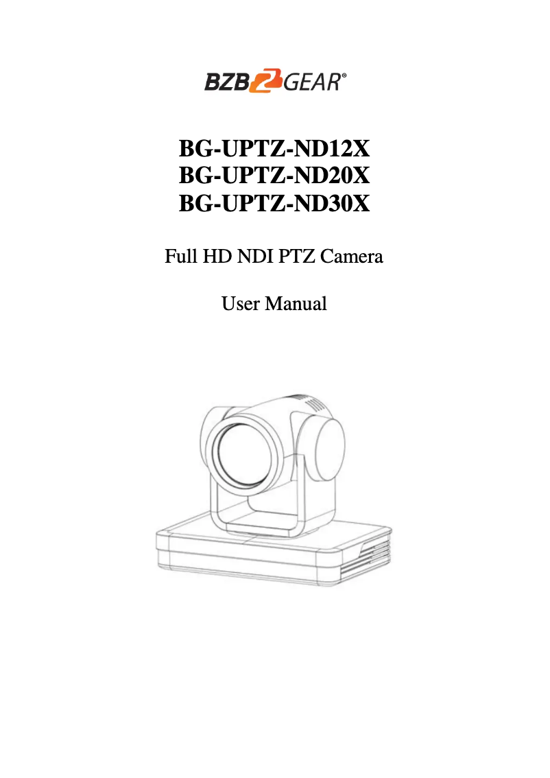 Página 1 del manual Manual de usuario BZBGear BG-UPTZ-ND20X