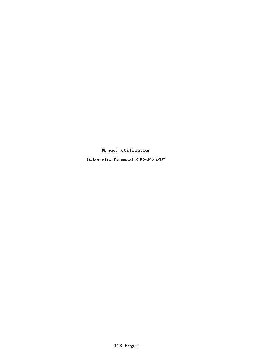 Page 1 de la notice Manuel utilisateur Kenwood KDC-W4737UY
