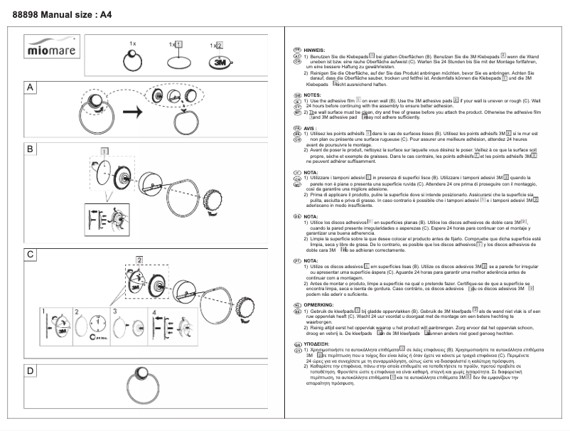 Page 1 de la notice Manuel utilisateur Miomare 88898