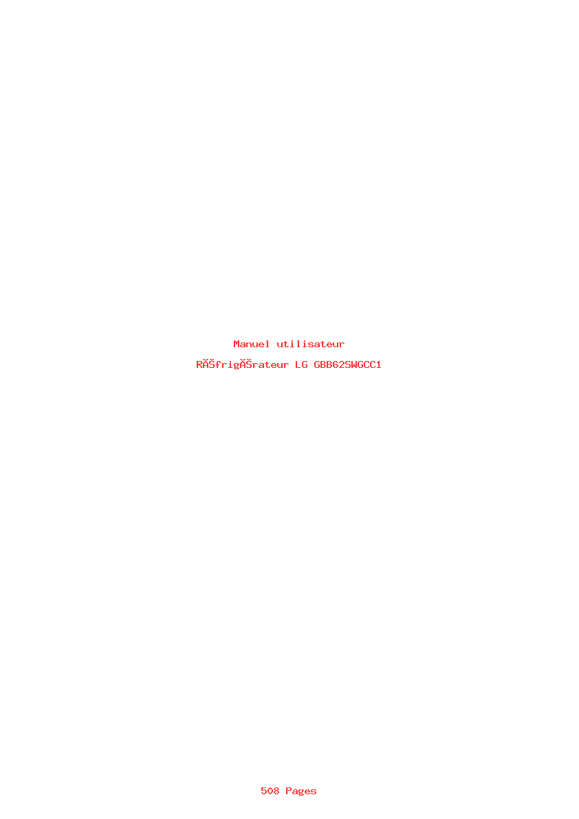 Page 1 de la notice Manuel utilisateur LG GBB62SWGCC1