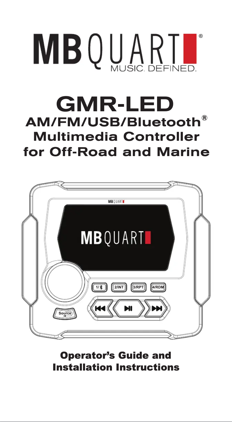 Page 1 de la notice Manuel utilisateur MB Quart GMR-LED