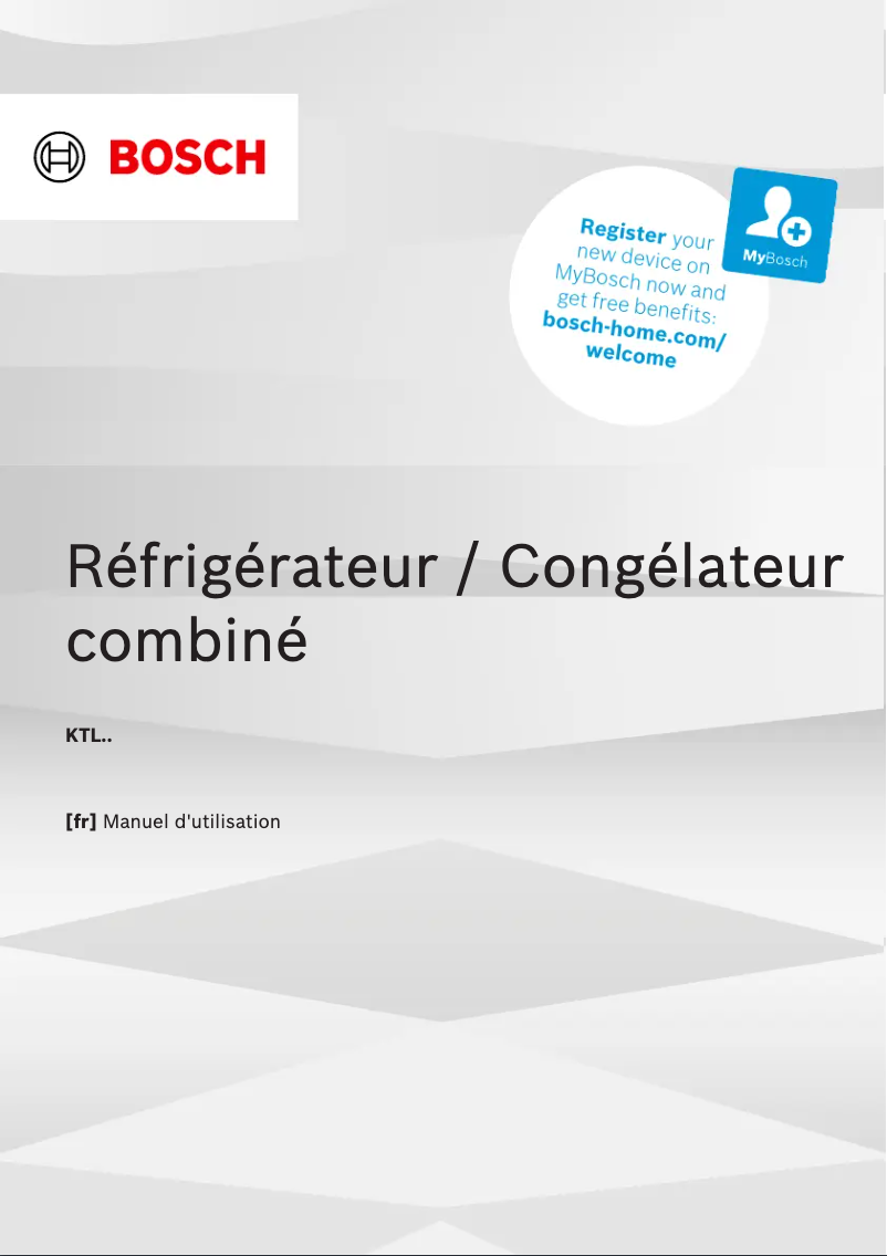Page 1 de la notice Manuel utilisateur Bosch KTL15NWEB