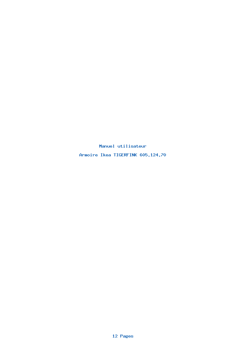 Page 1 de la notice Manuel utilisateur Ikea TIGERFINK 605.124.70
