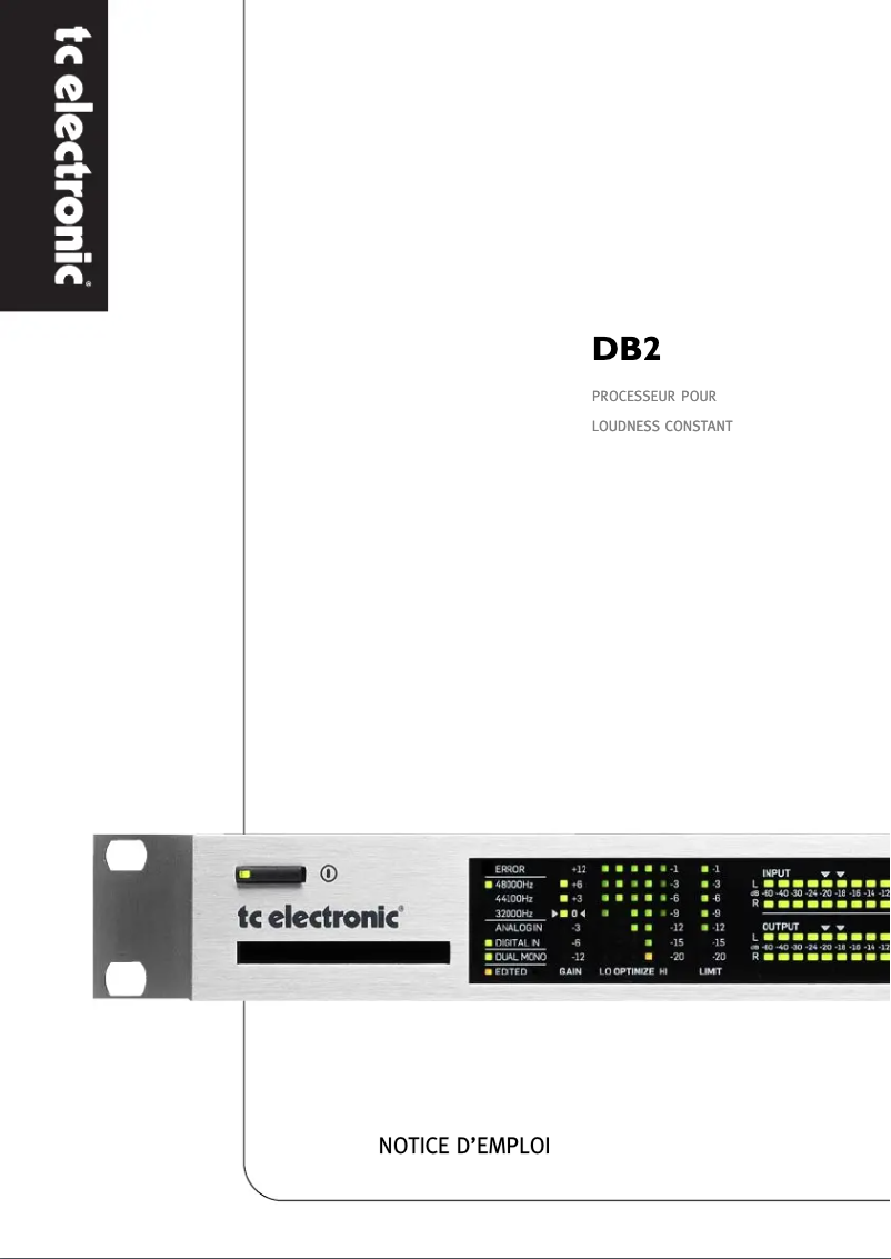 Page 1 de la notice Manuel utilisateur TC Electronic DB2