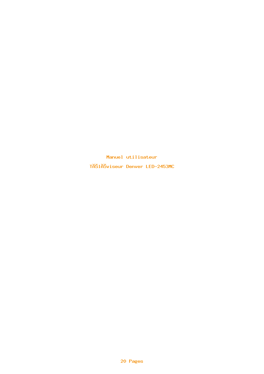 Page 1 de la notice Manuel utilisateur Denver LED-2453MC