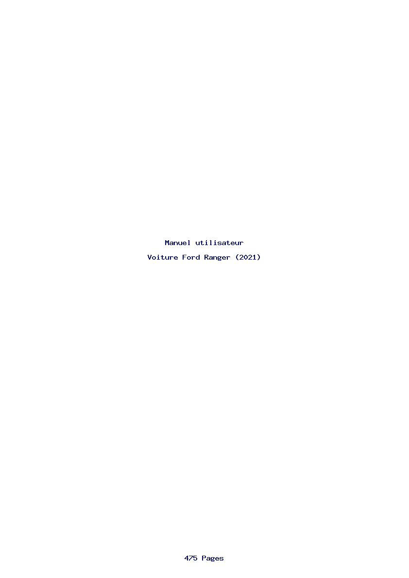 Page 1 de la notice Manuel utilisateur Ford Ranger (2021)