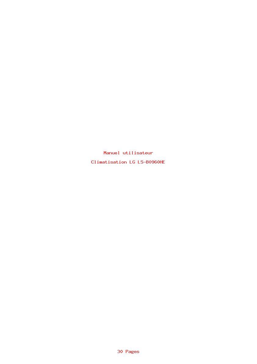 Page 1 de la notice Manuel utilisateur LG LS-B0960HE