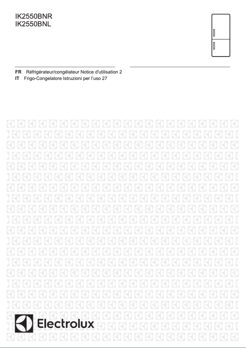Page 1 de la notice Manuel utilisateur Electrolux IK2550BNR