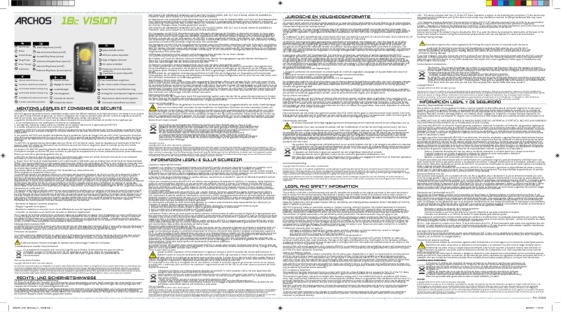 Page 1 de la notice Manuel utilisateur Archos 18c Vision