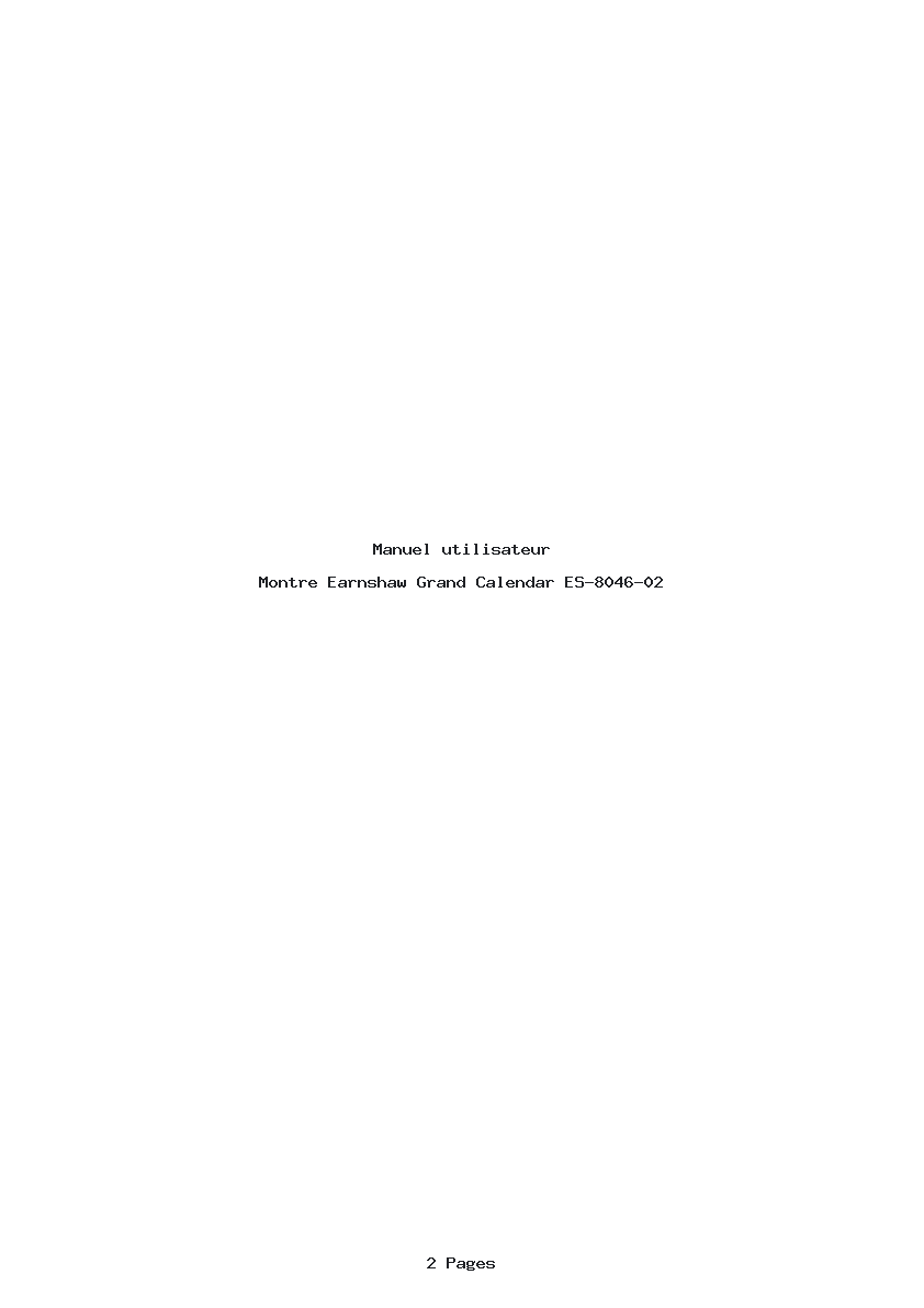 Page 1 de la notice Manuel utilisateur Earnshaw Grand Calendar ES-8046-02