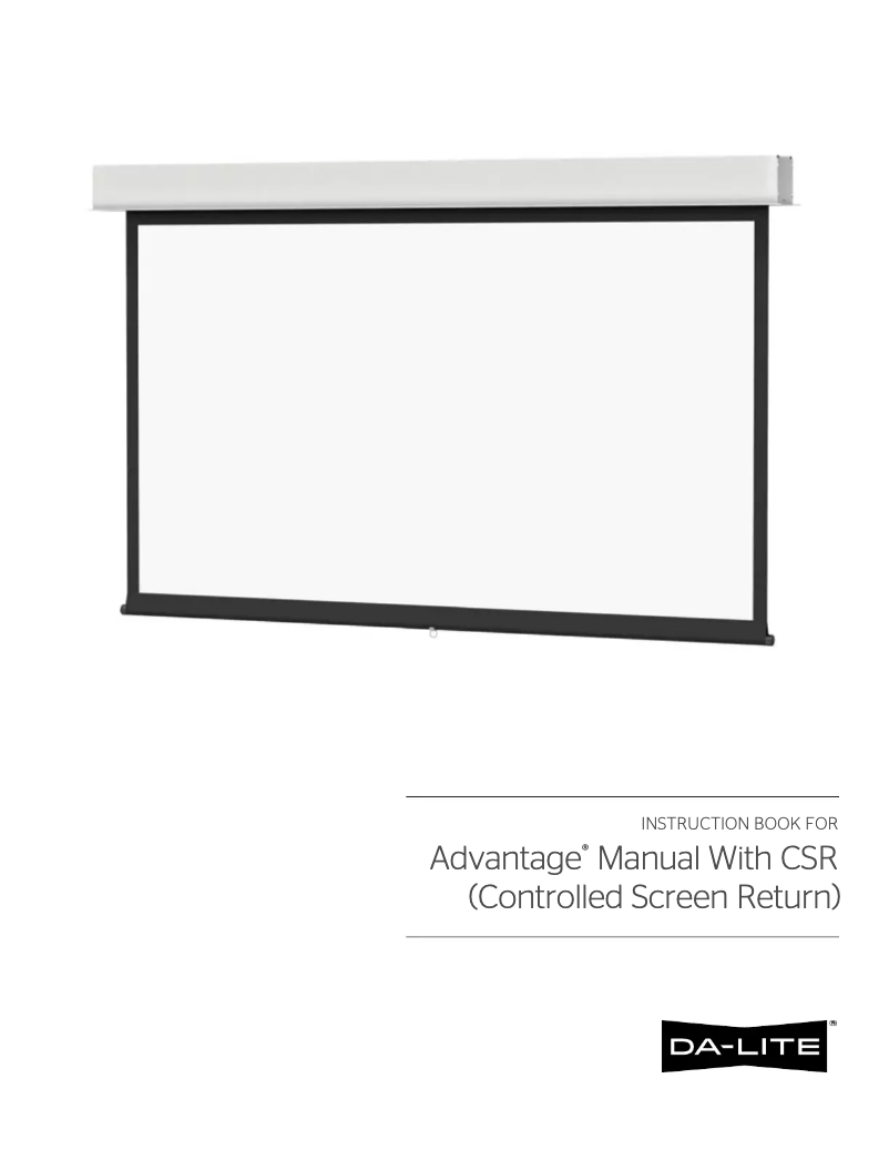 Page 1 de la notice Manuel utilisateur Da-Lite Advantage Manual 20898