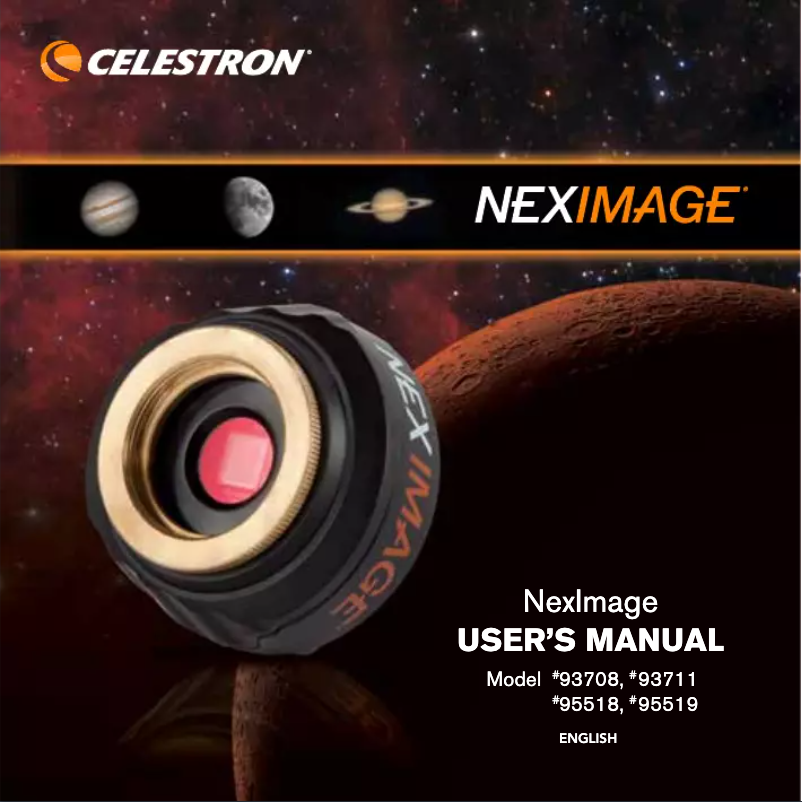 Page 1 de la notice Manuel utilisateur Celestron Neximage 10 Solar System Color Imager