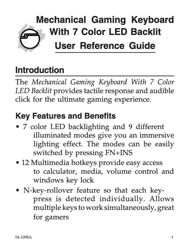 Page 1 de la notice Manuel utilisateur Siig JK-US0M12-S1