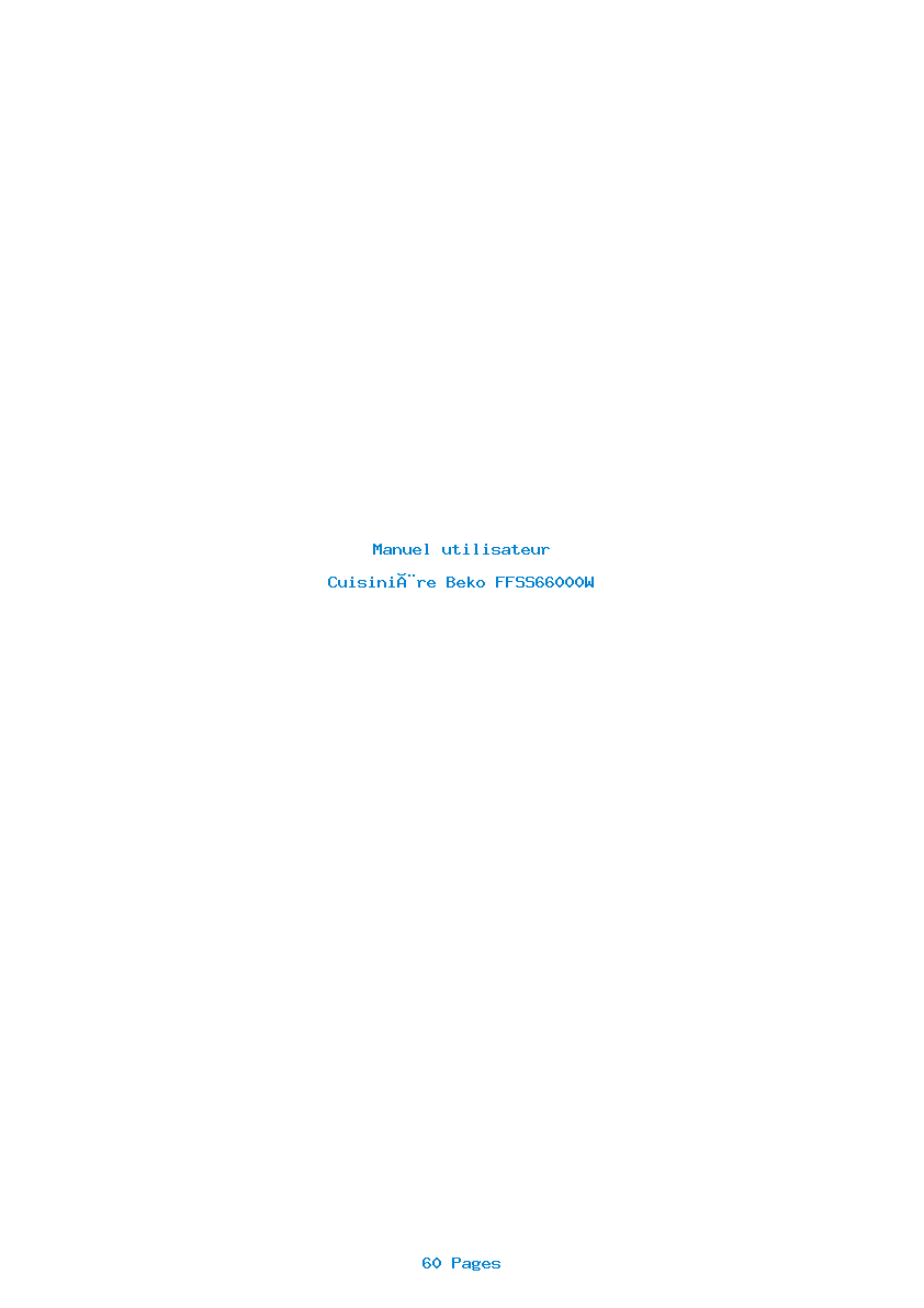 Page 1 de la notice Manuel utilisateur Beko FFSS66000W