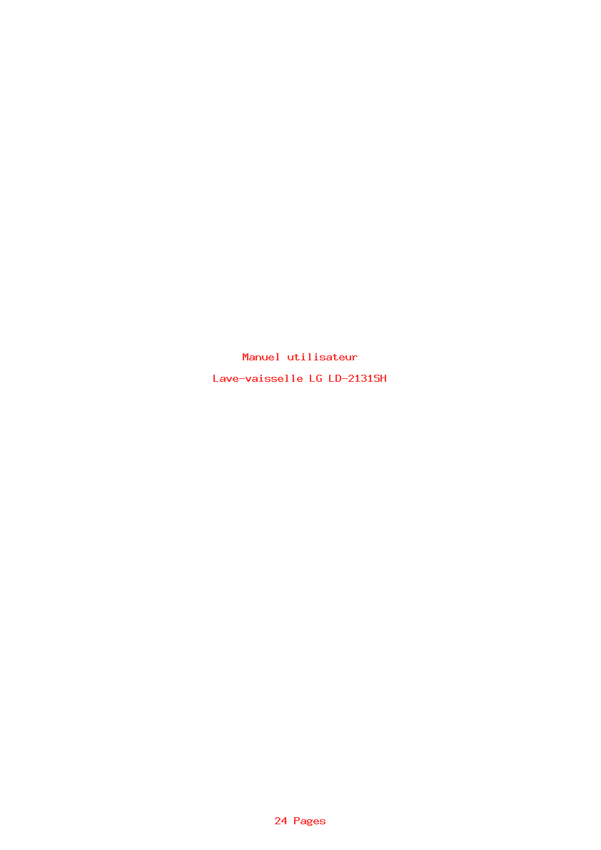Page 1 de la notice Manuel utilisateur LG LD-2131SH
