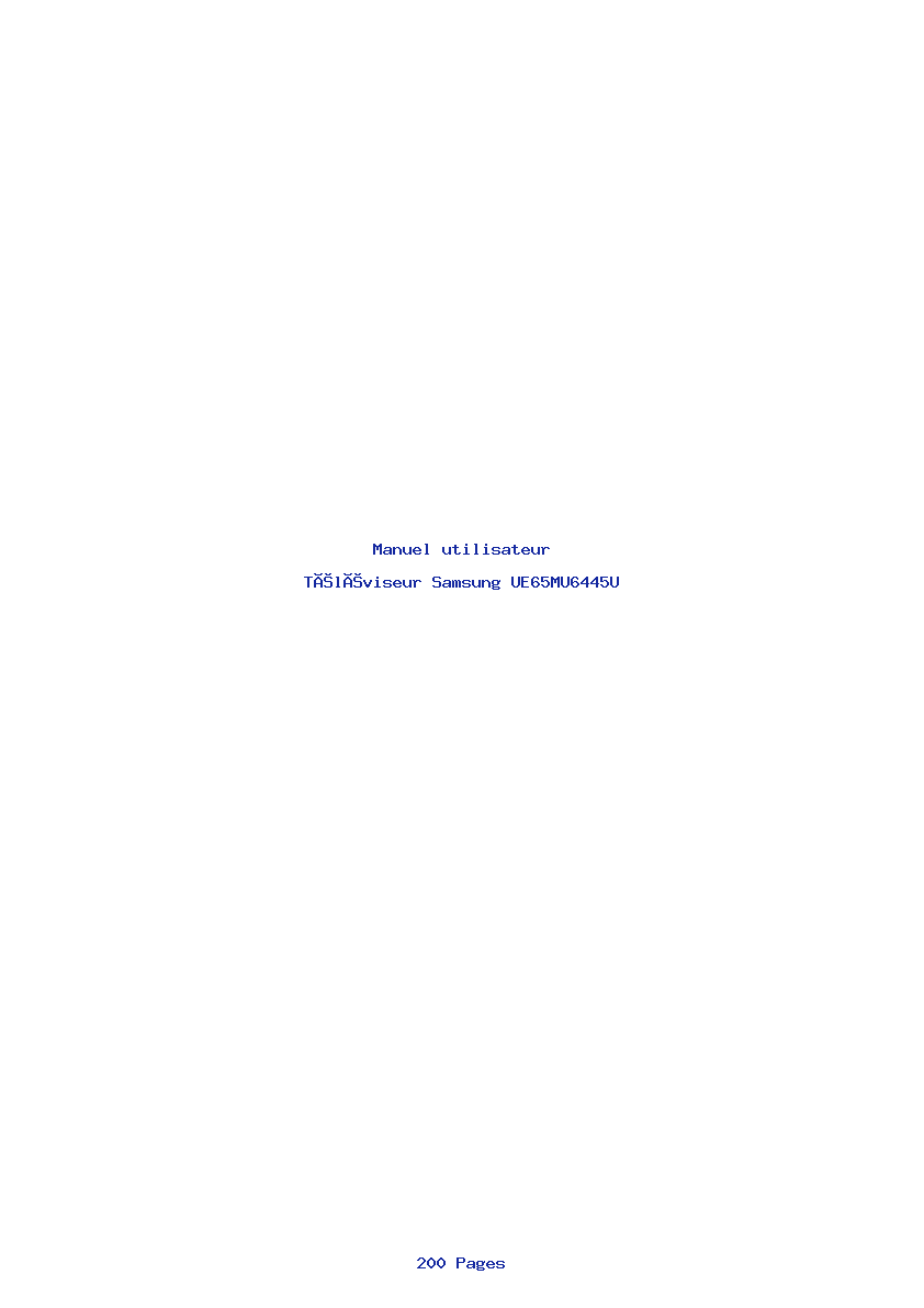 Page 1 de la notice Manuel utilisateur Samsung UE65MU6445U